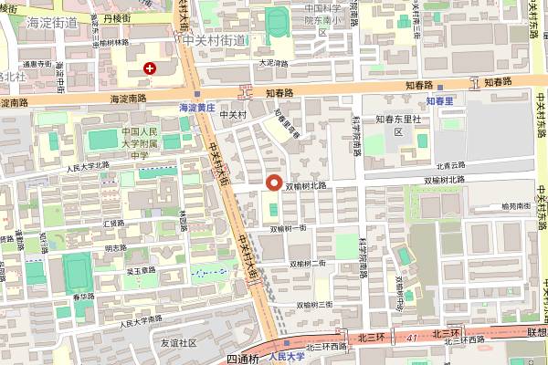 Map showing Qiantang Garden (Shuangyushu North Road) in Beijing