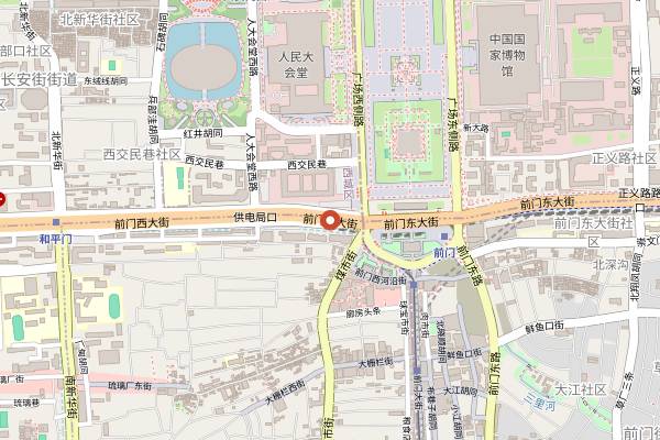 Map showing Vege Tiger (Qianmen) in Beijing