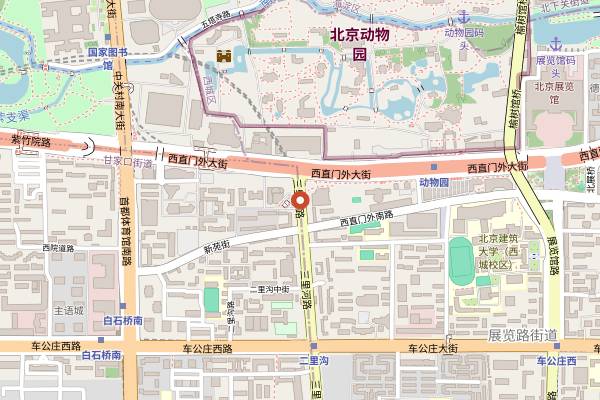 Map showing Han Tenggeli (Xinjiang Plaza) in Beijing