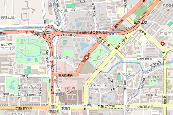 Map showing Shengfu Xiaoguan Market in Beijing