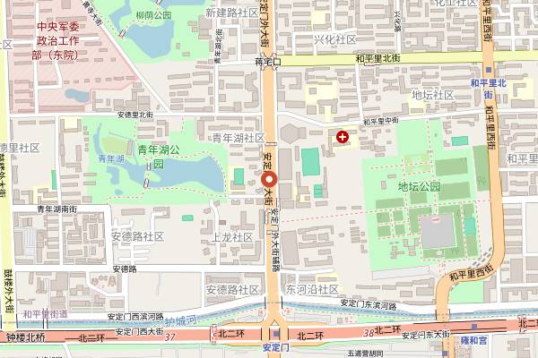 Map showing Huaiyang Fu (Andingmen) in Beijing