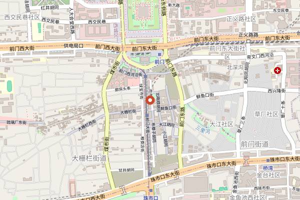 Map showing Quanjude (Qianmen) in Beijing