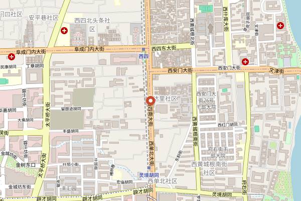 Map showing Shaguoju (Xisi South Street) in Beijing