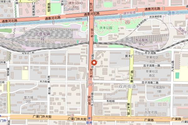 Map showing Jie Bian'er Beef Skewers (Shuangjing) in Beijing