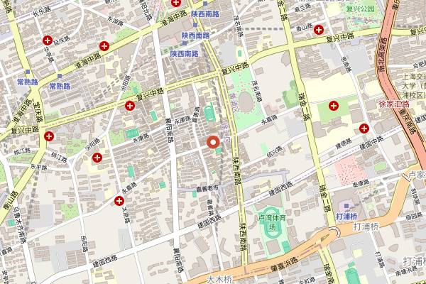 Map showing O'Mills Sourdough Bakery & Bistro (Yongjia Road) in Shanghai