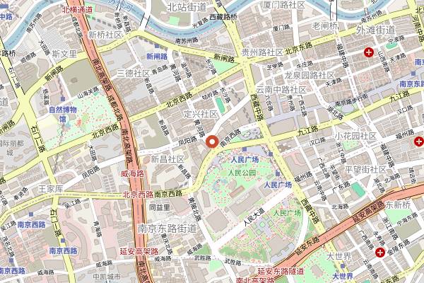 Map showing Park Hotel Bakery in Shanghai