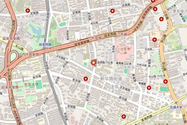 Map showing Huxi Laolongtang Noodle Shop in Shanghai