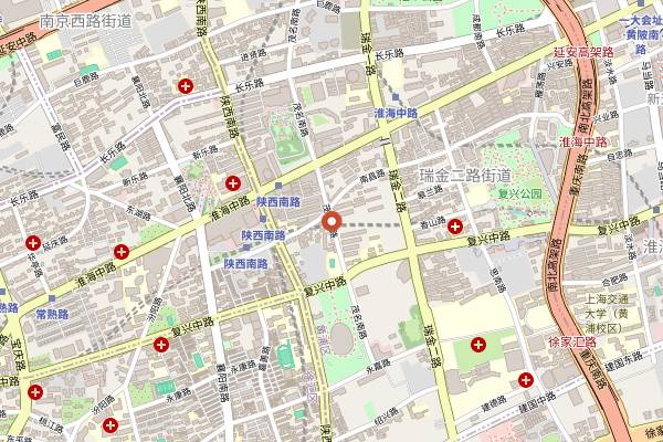 Map showing Rui Fu Yuan in Shanghai