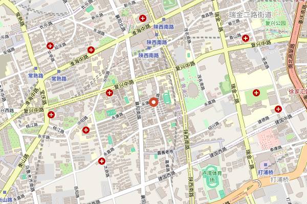 Map showing Café del Volcán in Shanghai