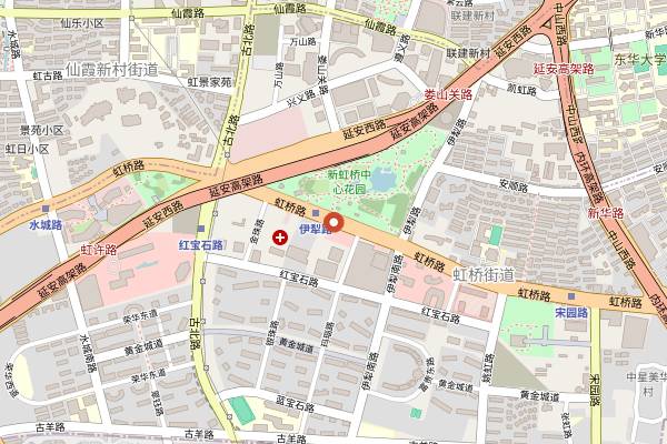 Map showing Shanghai Jewish Center Kosher Cafe in Shanghai