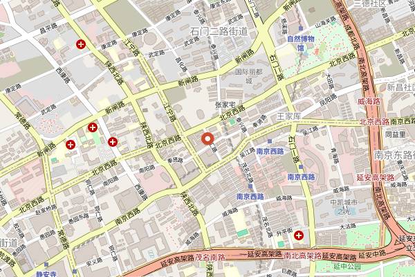 Map showing Loushang Hotpot in Shanghai