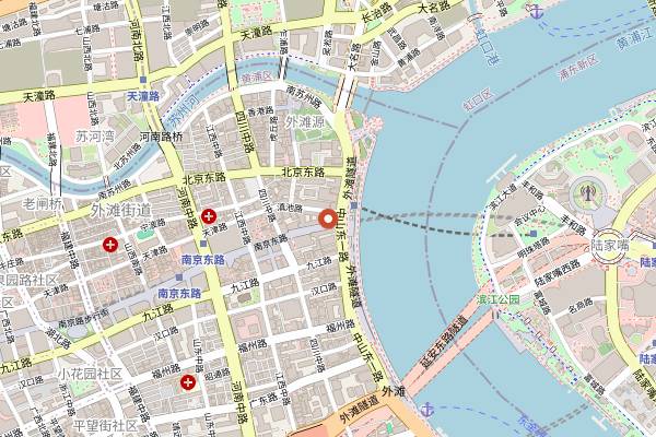 Map showing The Jazz Bar in Shanghai
