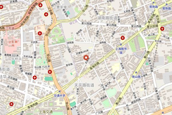 Map showing Pudao Wines in Shanghai