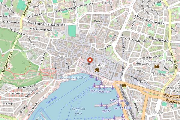 Map showing Kruscic Artisan Bakery in Split