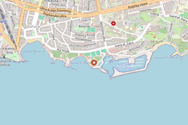 Map showing Paiz Beach Bar&Lounge in Split