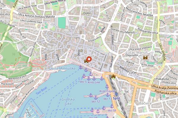 Map showing Zinfandel Food & Wine in Split