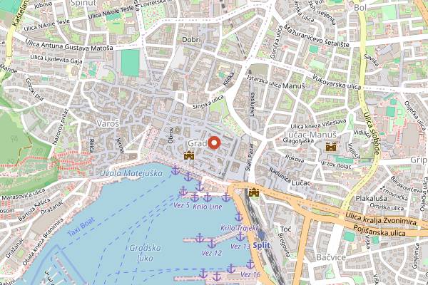 Map showing D16 Coffee in Split