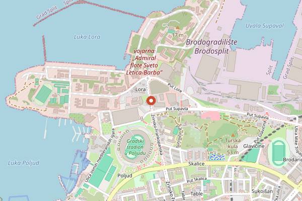 Map showing Pizzeria and Pivnica ST Spiza in Split