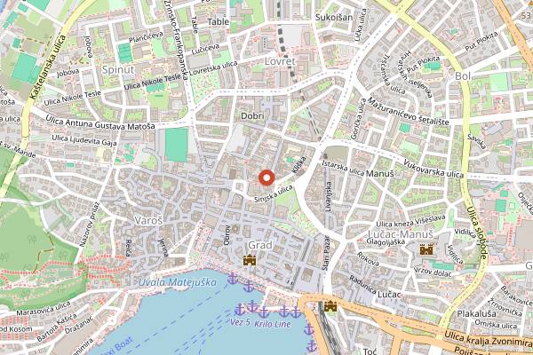 Map showing Pizzeria Gušt in Split