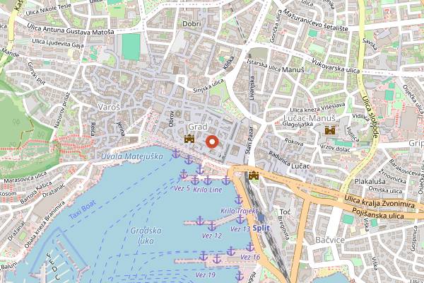 Map showing Lvxor Cafe & Restaurant in Split