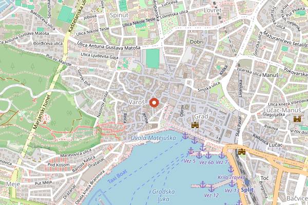 Map showing Tinel Specialty Coffee in Split