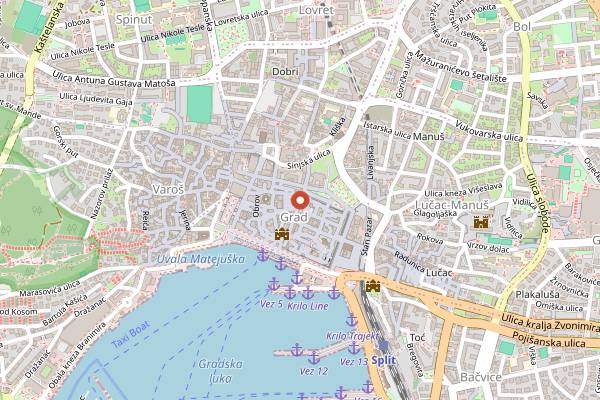 Map showing Konoba Gregolevante in Split