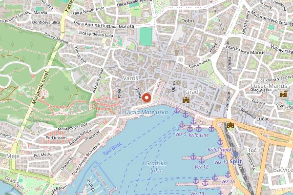 Map showing Sperun Eat and Drink in Split