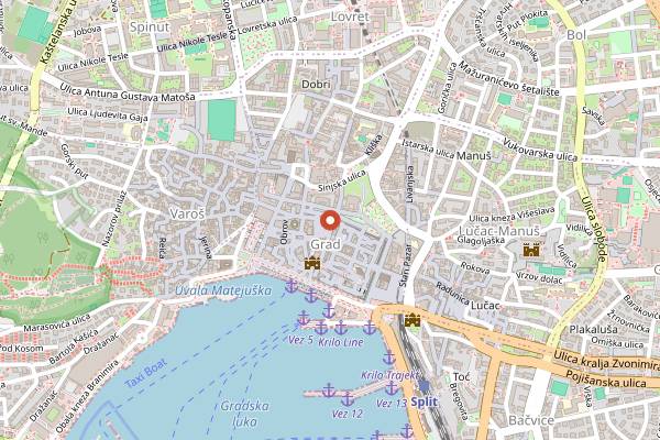Map showing Villa Spiza in Split