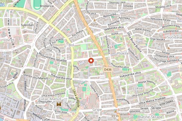 Map showing Zap Kitchen and Bar in Split