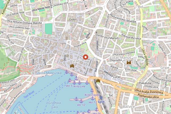 Map showing Split Culinary Peka Class in Split