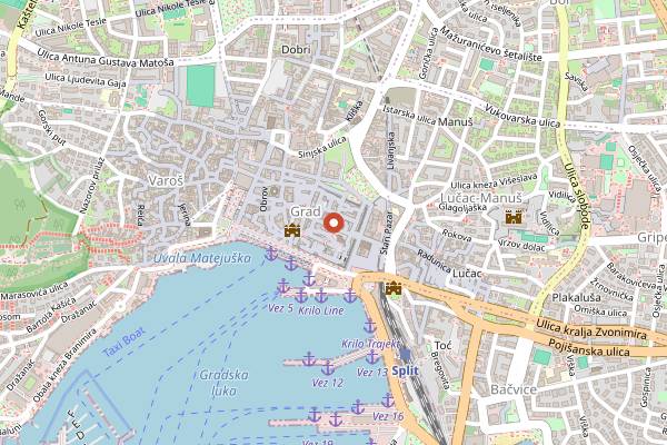 Map showing Dani Dioklecijana (Days of Diocletian) in Split