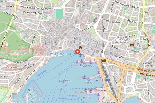 Map showing Vinski podrum (Wine and Delicacies Festival) in Split
