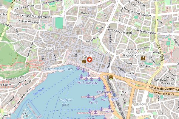 Map showing Bota Sare Oyster & Sushi Bar in Split