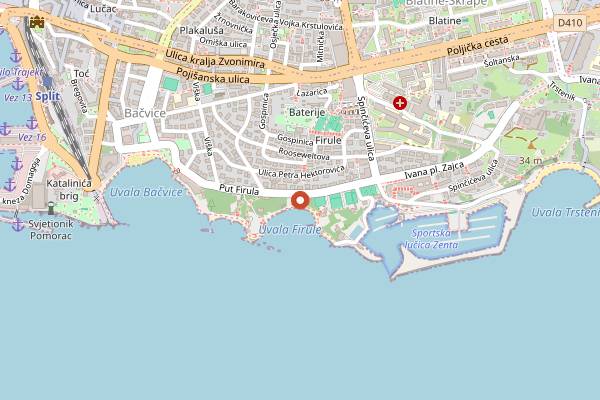 Map showing Dvor in Split