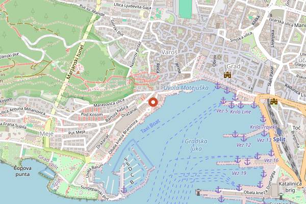Map showing Restaurant Krug in Split