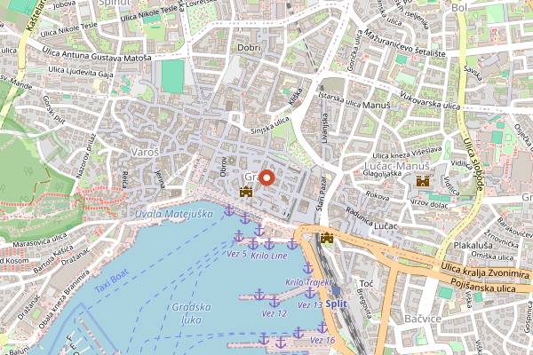 Map showing Mazzgoon in Split