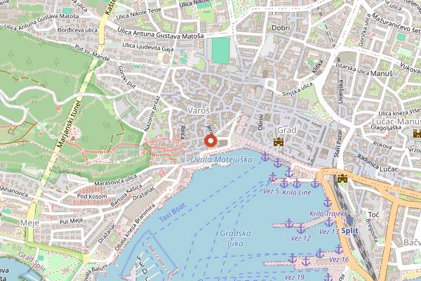Map showing Trattoria Tinel in Split