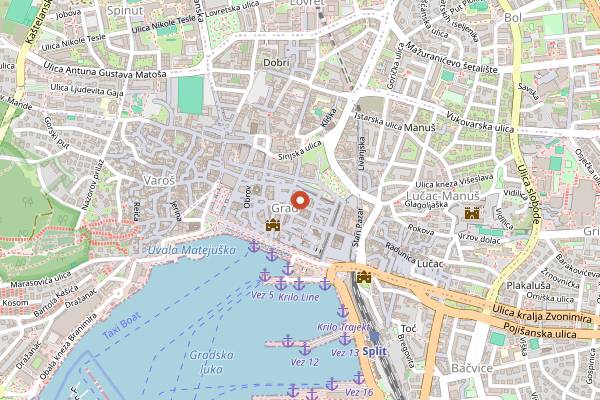 Map showing Uje Oil Bar in Split