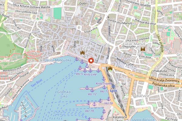 Map showing Zoi in Split