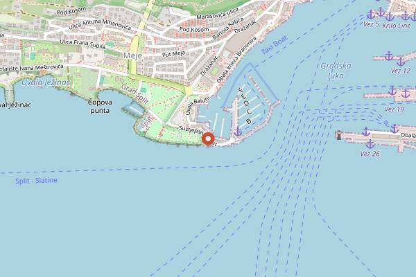 Map showing Pizzeria Skipper in Split