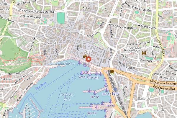 Map showing Academia Club Ghetto in Split
