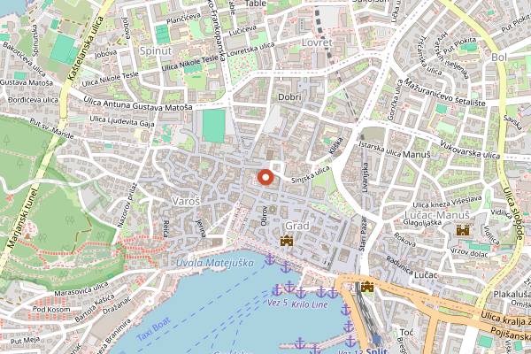 Map showing Boiler Club in Split