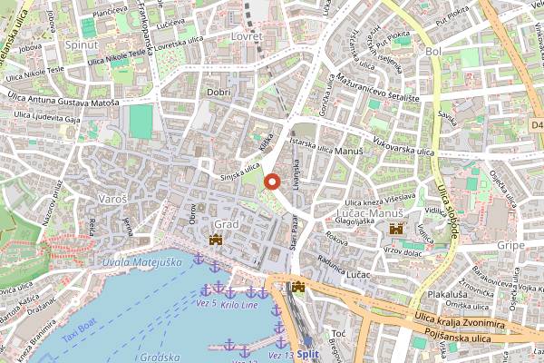 Map showing String's Cocktail Bar in Split