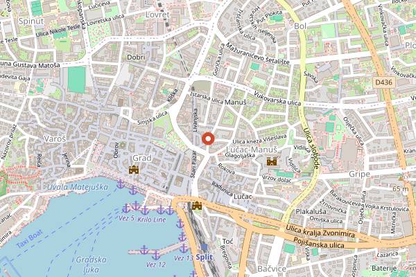 Map showing Šug Restaurant in Split