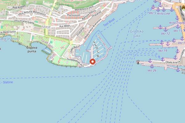 Map showing Zrno Soli in Split
