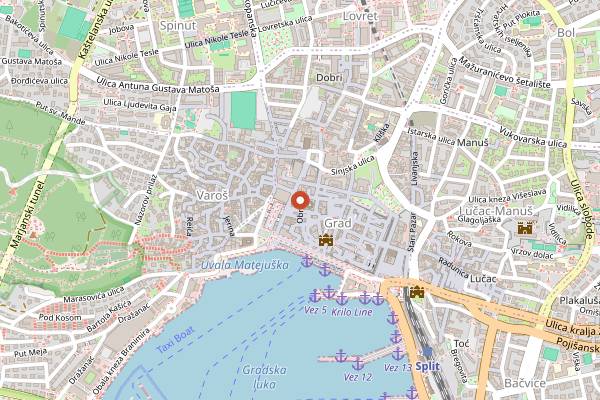 Map showing SIP27 wine & tapas bar in Split