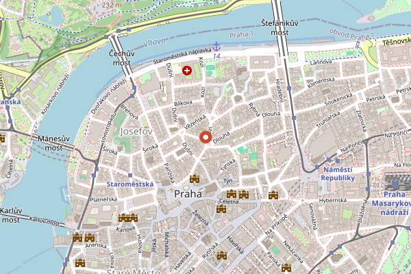 Map showing Bakeshop in Prague