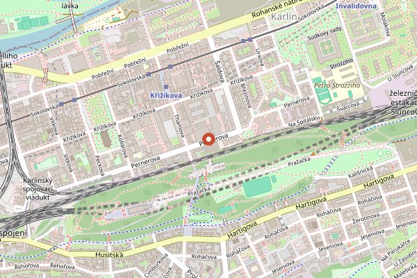 Map showing Eska Karlin in Prague
