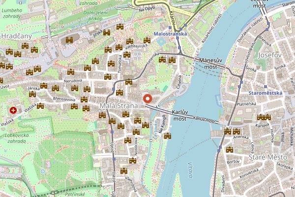 Map showing Lokal U Bile Kuzelky in Prague