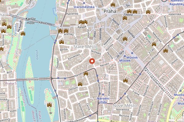 Map showing U Medvidku in Prague